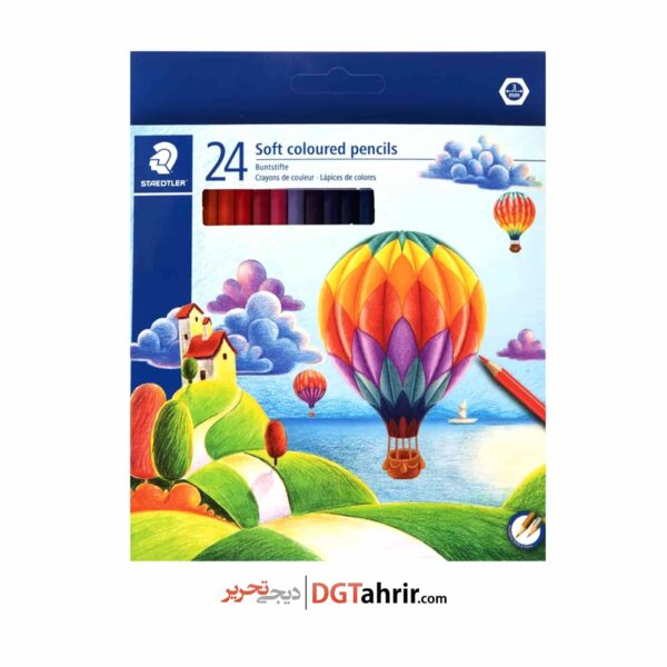 مداد رنگی 24 رنگ استدلرجعبه مقوایی مدل Soft کد 143C24LJ